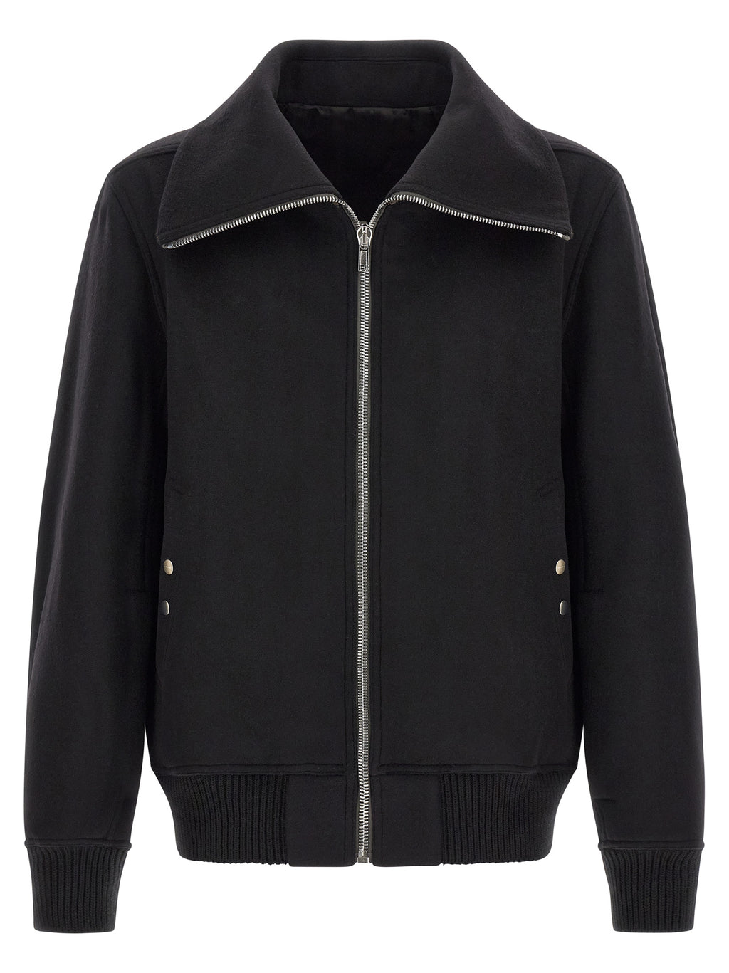 Rick Owens Schwarzer Bomber aus reiner Schurwolle