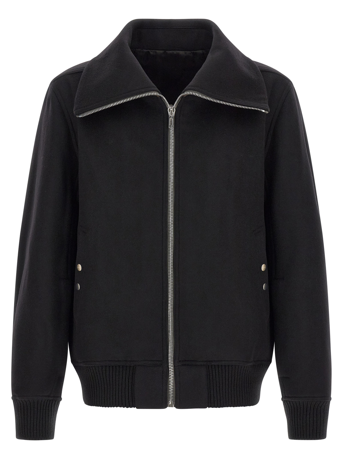 Rick Owens Schwarzer Bomber aus reiner Schurwolle