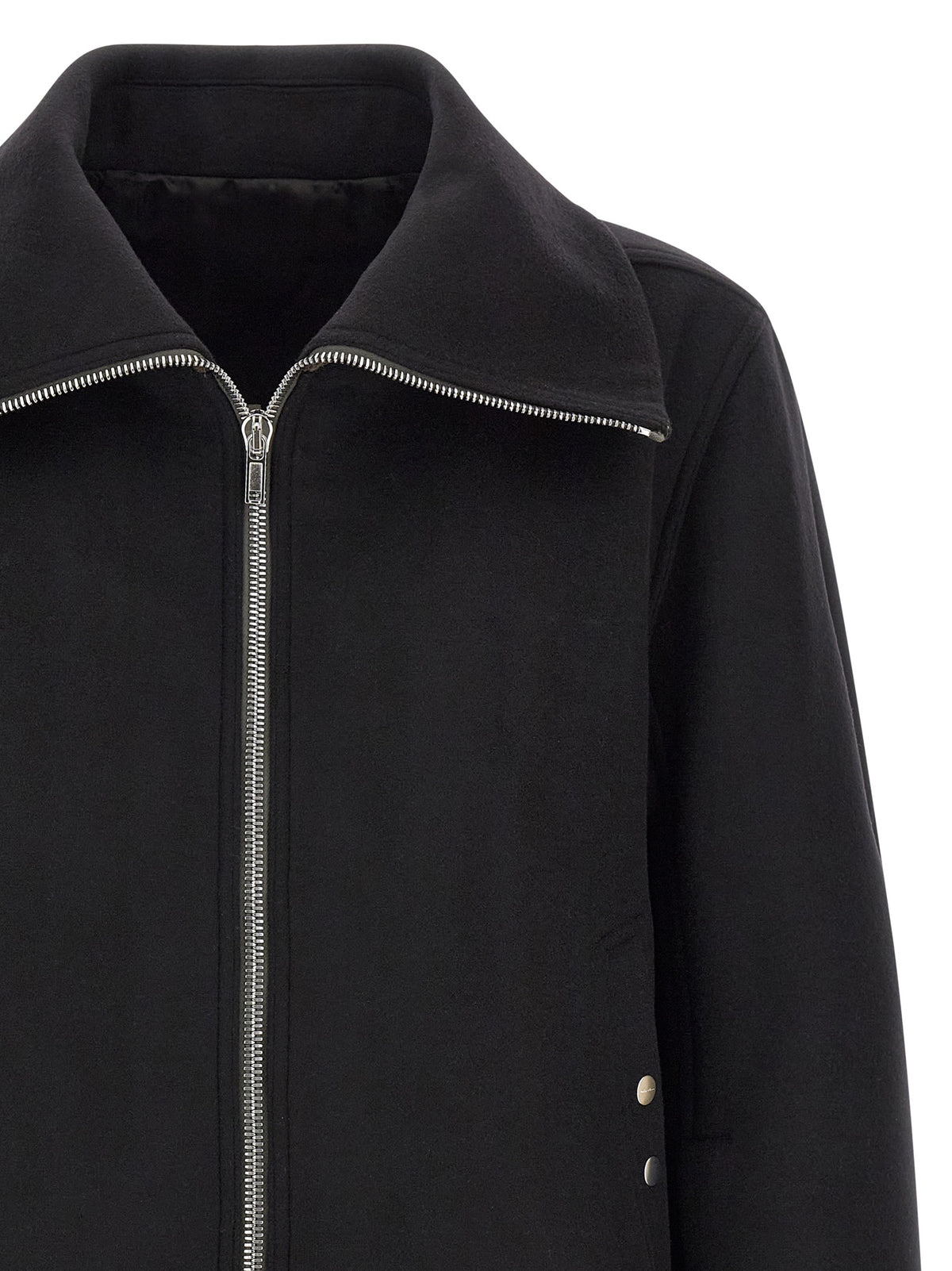 Rick Owens Schwarzer Bomber aus reiner Schurwolle