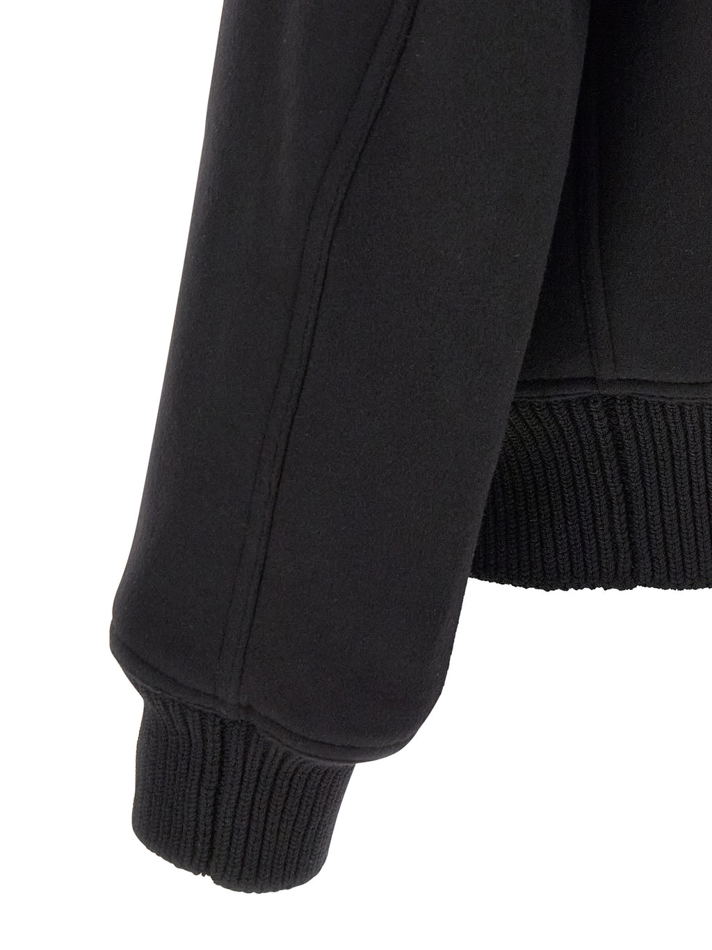 Rick Owens Schwarzer Bomber aus reiner Schurwolle