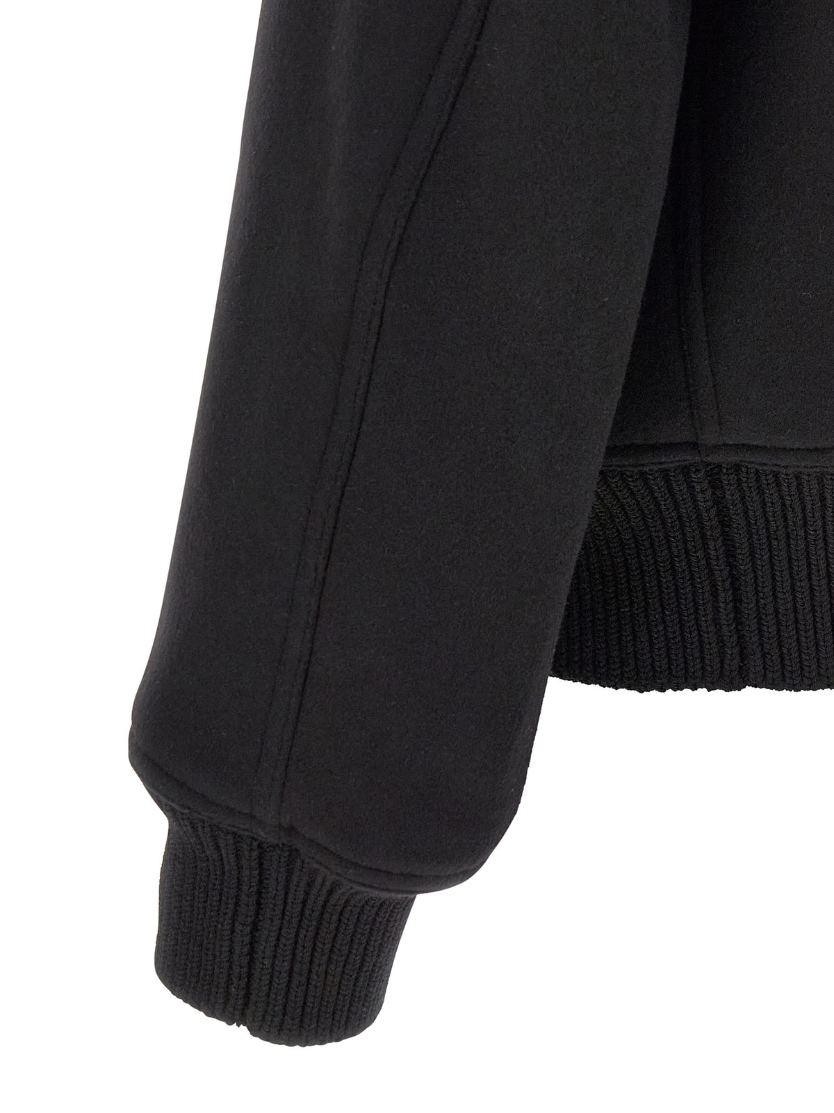 Rick Owens Schwarzer Bomber aus reiner Schurwolle