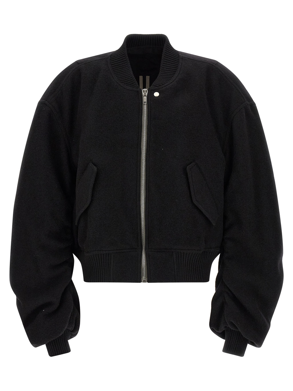 Rick Owens Schwarzer Bomber aus reiner Schurwolle