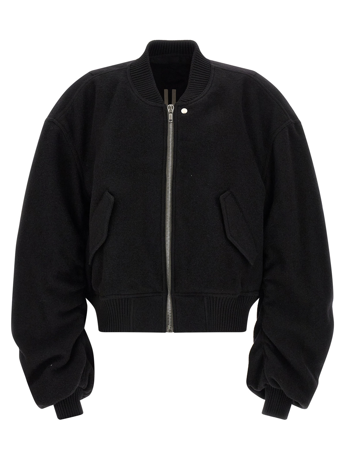 Rick Owens Schwarzer Bomber aus reiner Schurwolle