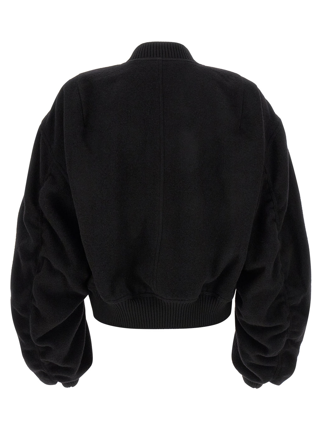 Rick Owens Schwarzer Bomber aus reiner Schurwolle