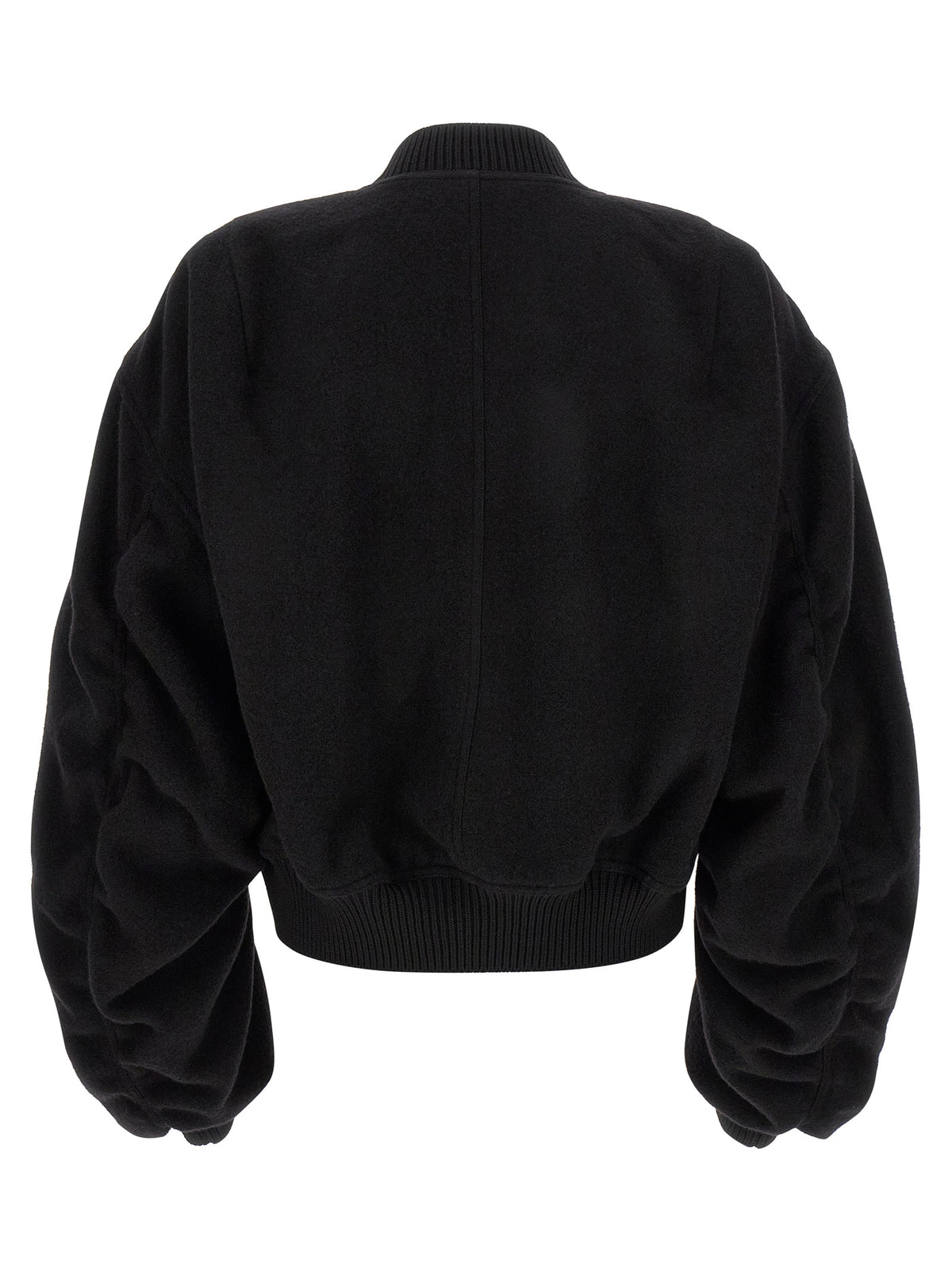 Rick Owens Schwarzer Bomber aus reiner Schurwolle