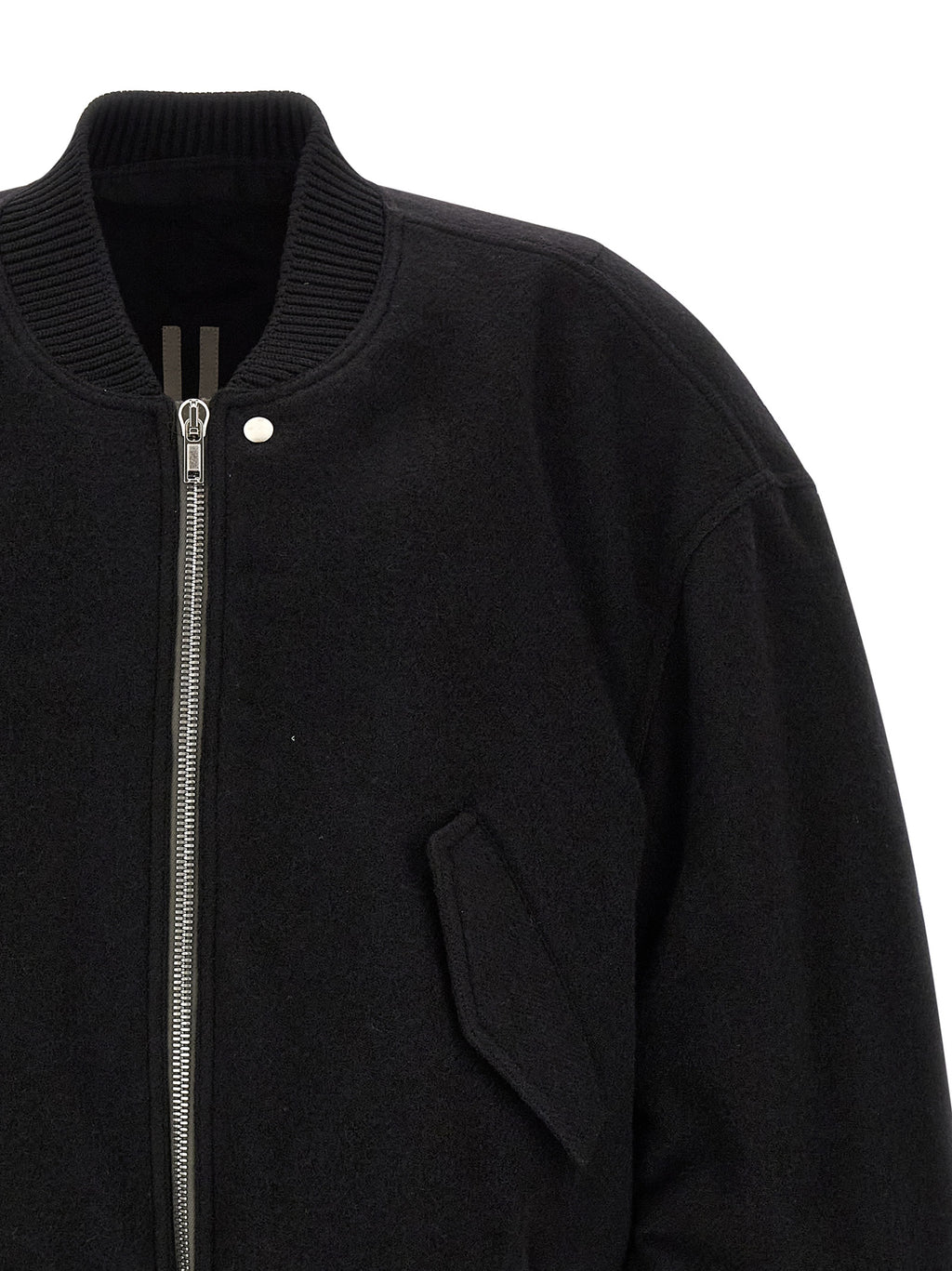 Rick Owens Schwarzer Bomber aus reiner Schurwolle