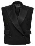 Dolce & Gabbana Schwarze ärmellose Seidenjacke