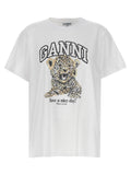 Ganni Weißes Baumwoll-T-Shirt