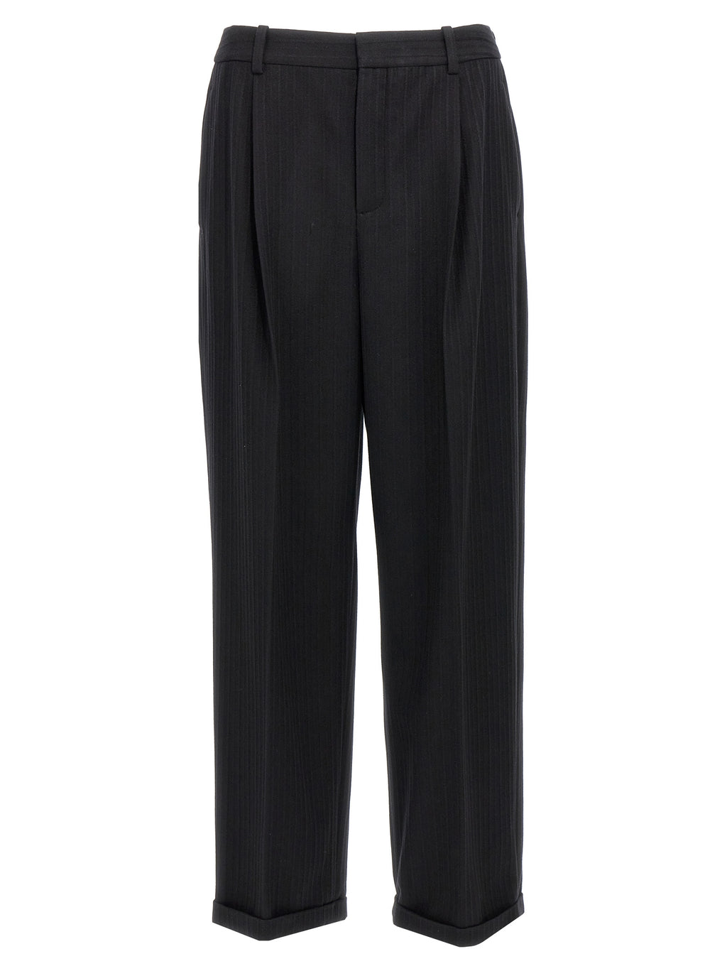 Saint Laurent Schwarze Wollhose