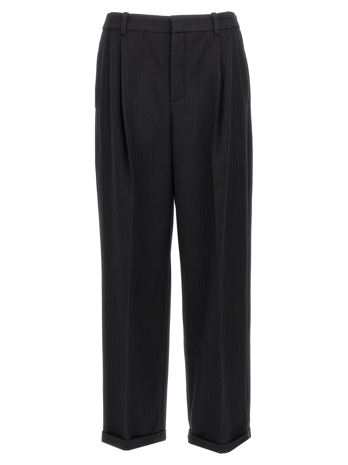 Saint Laurent Schwarze Wollhose