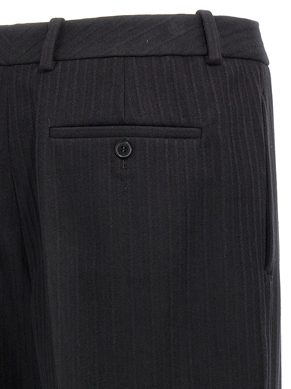 Saint Laurent Schwarze Wollhose