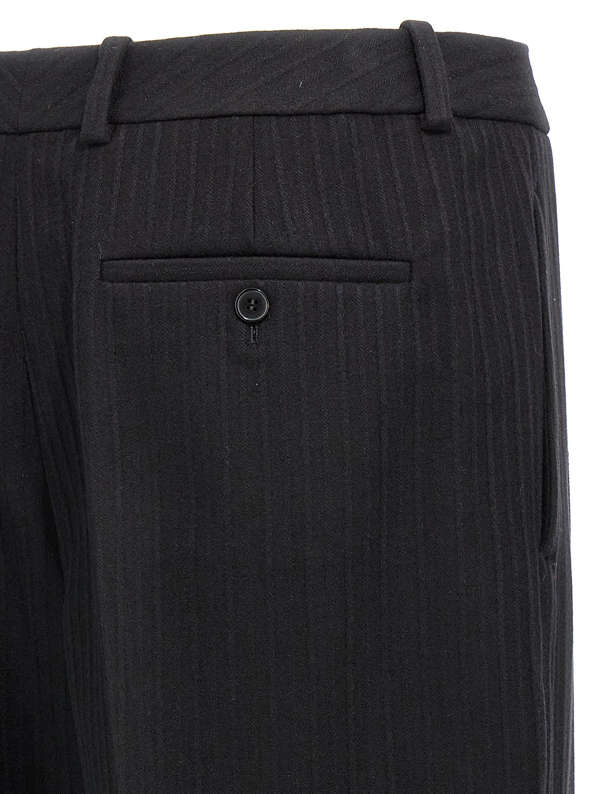 Saint Laurent Schwarze Wollhose