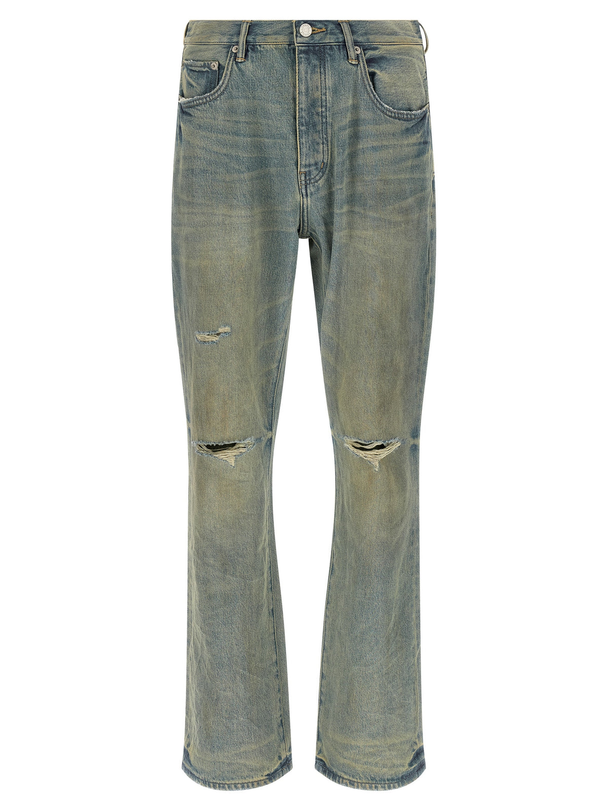 PURPLE Blaue Baumwoll-Jeans mit ausgestelltem Bein