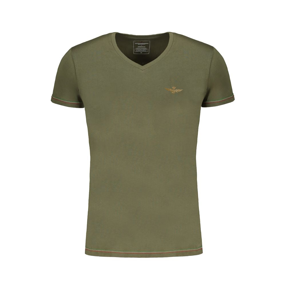 Aeronautica Militare Herren-T-Shirt aus Verde-Baumwolle