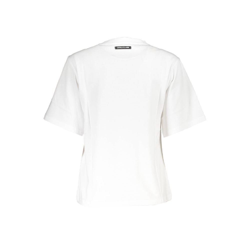 Cavalli Class Bianco Cotton Damen T-Shirt