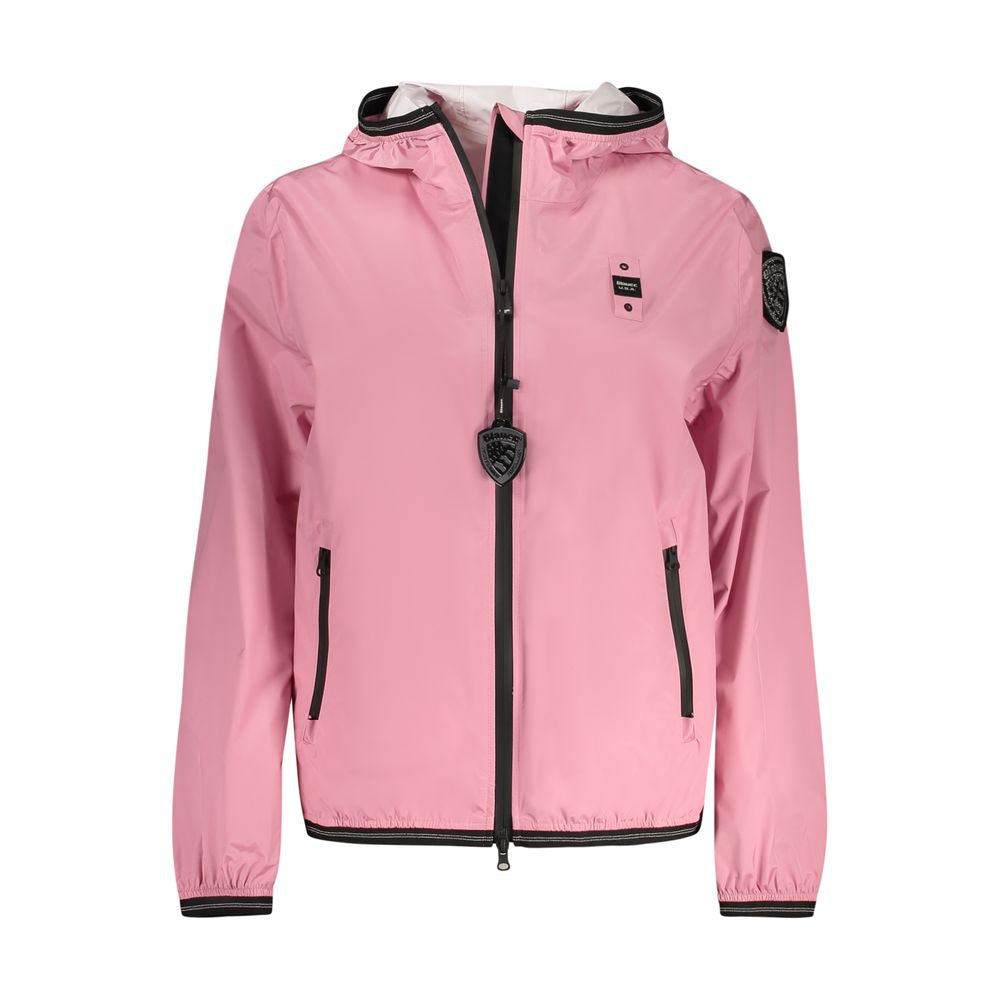Blauer Rosa Poliammide Damenjacke