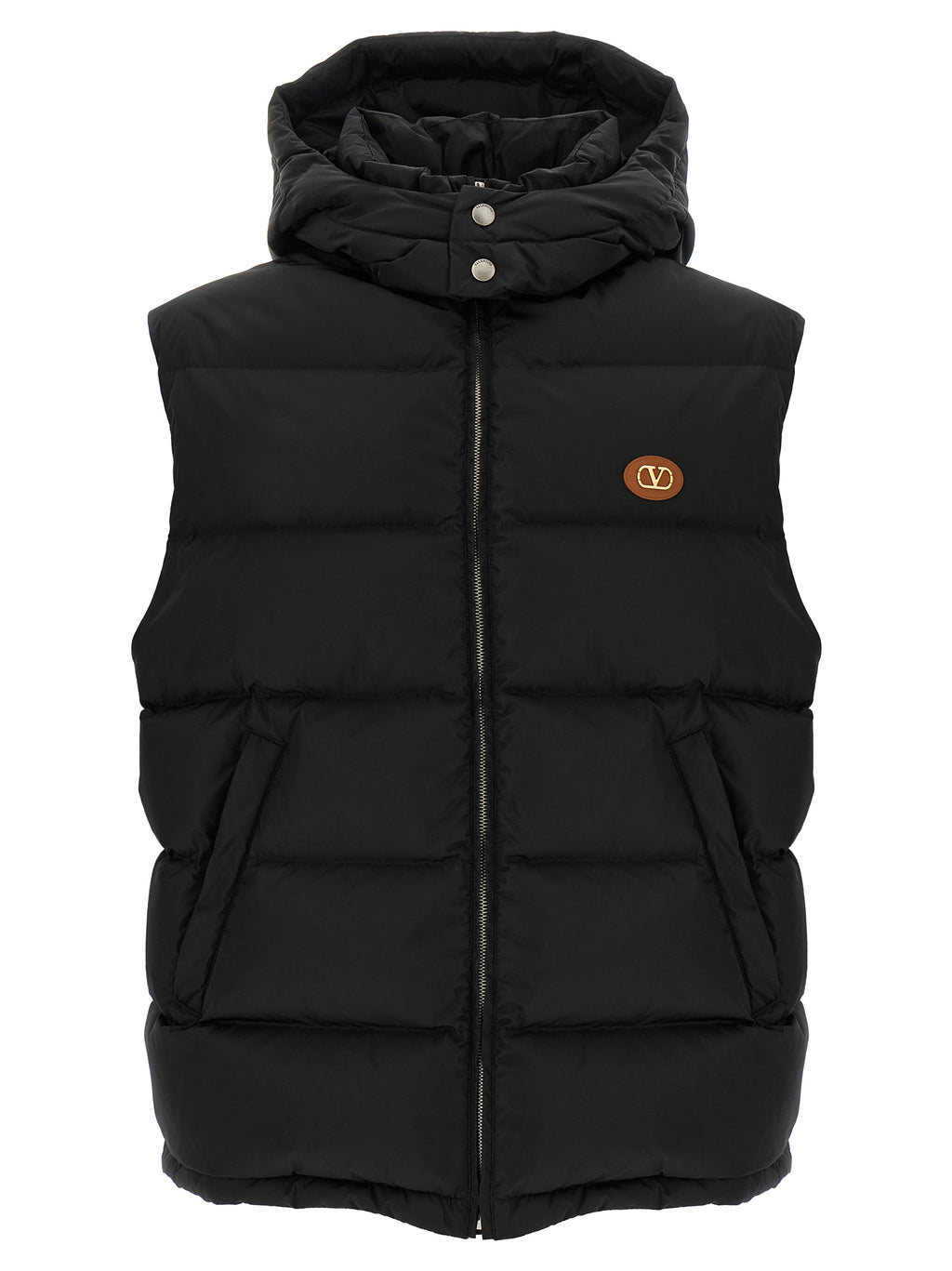 Valentino Garavani Schwarze ärmellose Jacke aus Polyamid