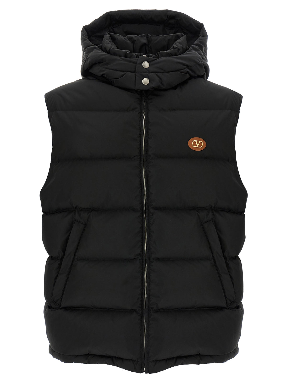 Valentino Garavani Schwarze ärmellose Jacke aus Polyamid