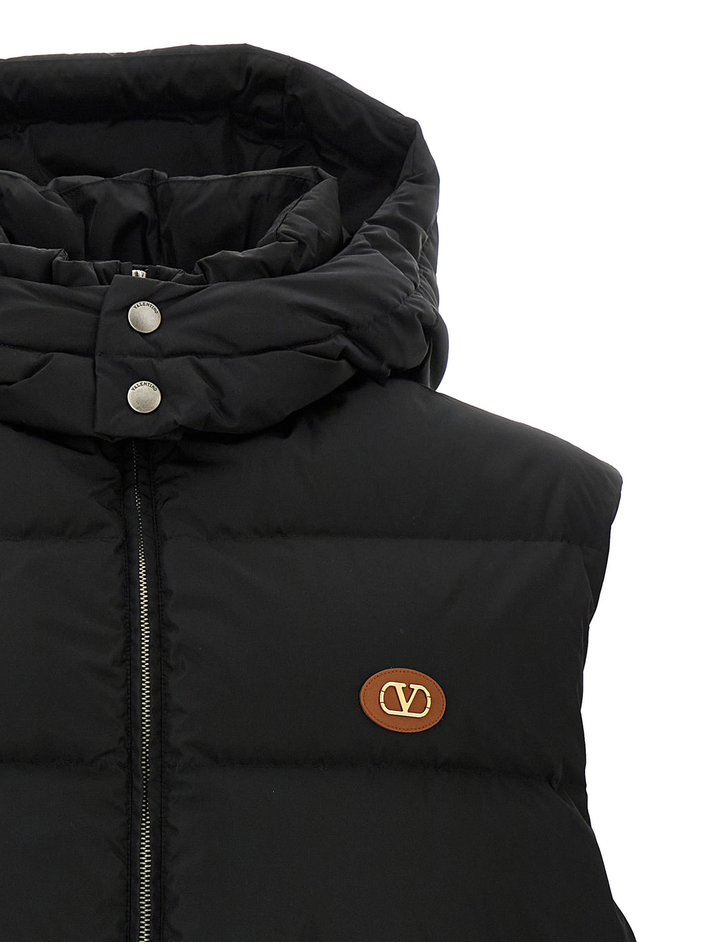 Valentino Garavani Schwarze ärmellose Jacke aus Polyamid