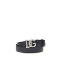 Dolce & Gabbana Schwarzer Kalbsleder Bos Taurus Regular Gürtel