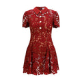 Self-Portrait Weinrotes Cocktailkleid aus Polyester