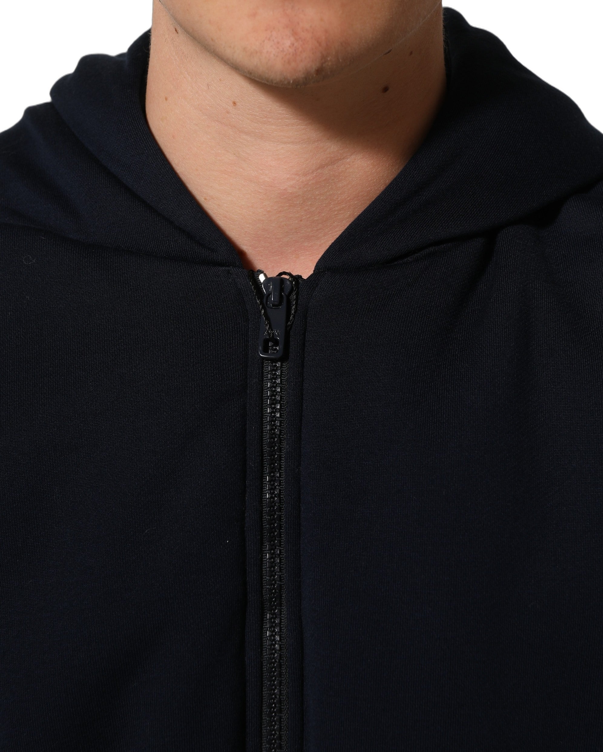 Dolce & Gabbana Schwarze Kapuzen-Bomberjacke aus Baumwolle mit durchgehendem Reißverschluss