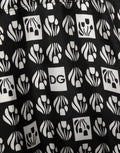 Dolce & Gabbana Seiden-Kimono-Mantel Schwarz-Weiß Herren