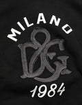 Dolce & Gabbana Schwarzer Kapuzenpullover aus Baumwolle mit Milano1984 Print