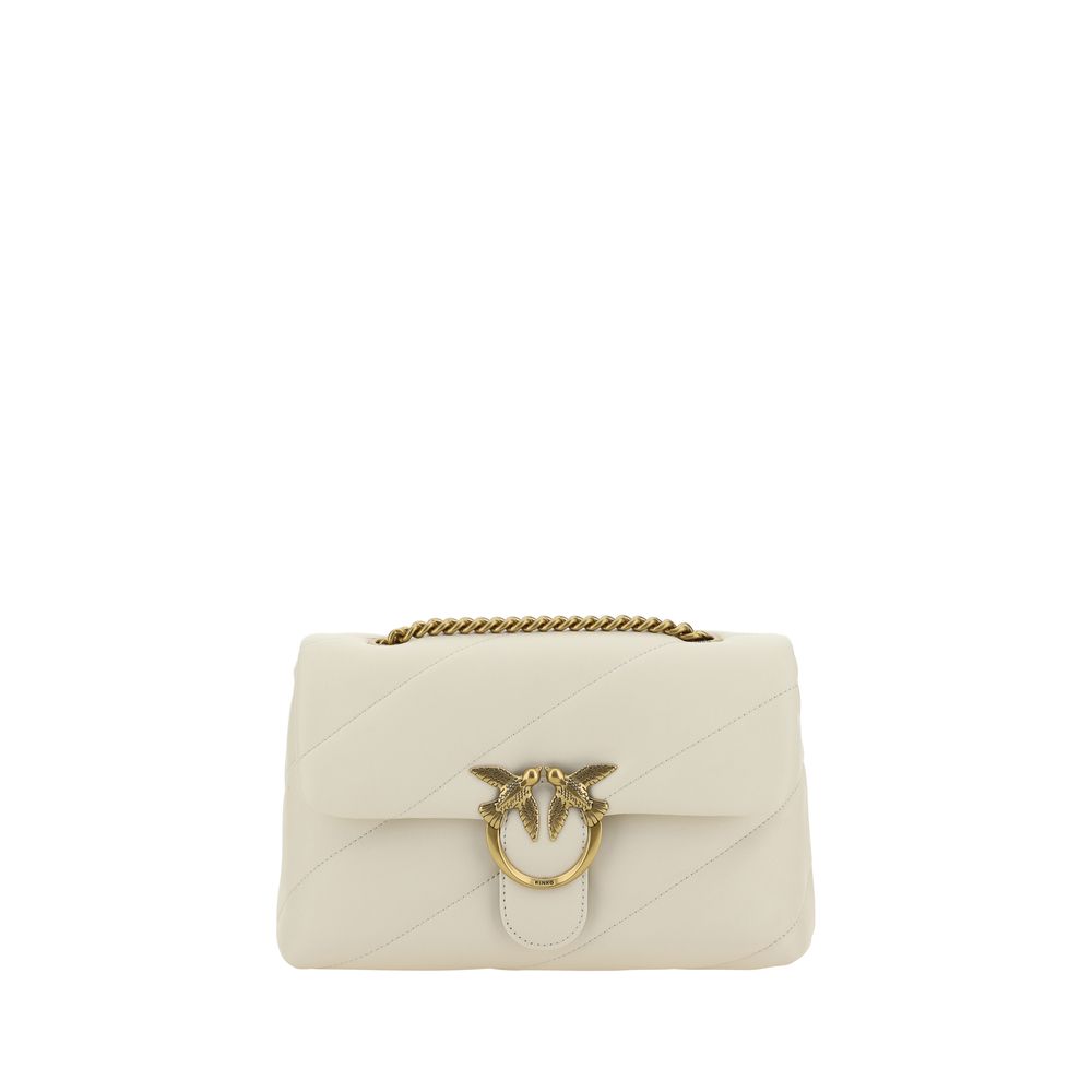 PINKO Weiße Bos Taurus Kalbsleder Schultertasche