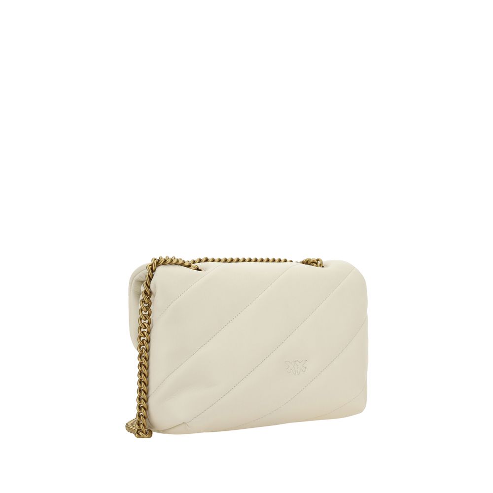 PINKO Weiße Bos Taurus Kalbsleder Schultertasche