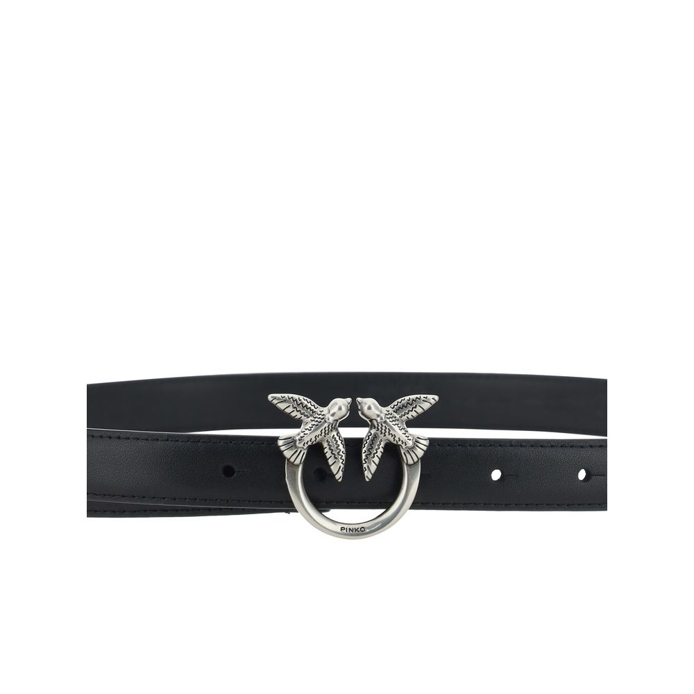PINKO Schwarzer Kalbsleder Bos Taurus Regular Gürtel