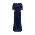 Self-Portrait Blaues Cocktailkleid aus Polyester