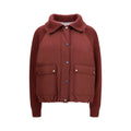 Brunello Cucinelli Bordeaux Polyester Jacke in voller Länge