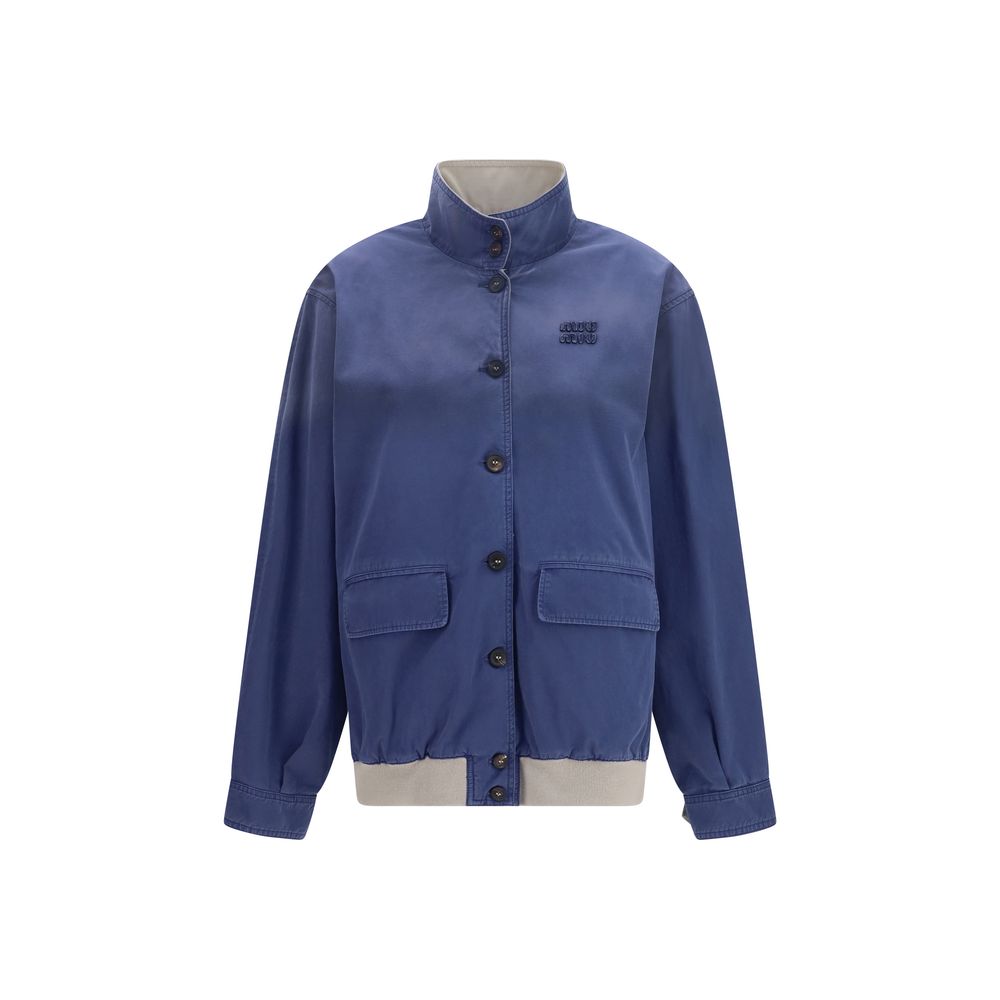 Miu Miu Blauer Baumwoll-Bomber