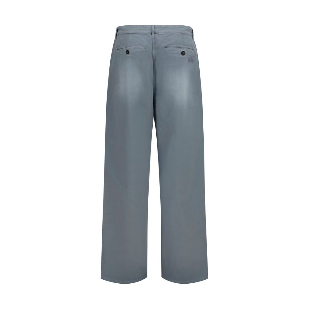 Miu Miu Graue Baumwoll-Freizeithose