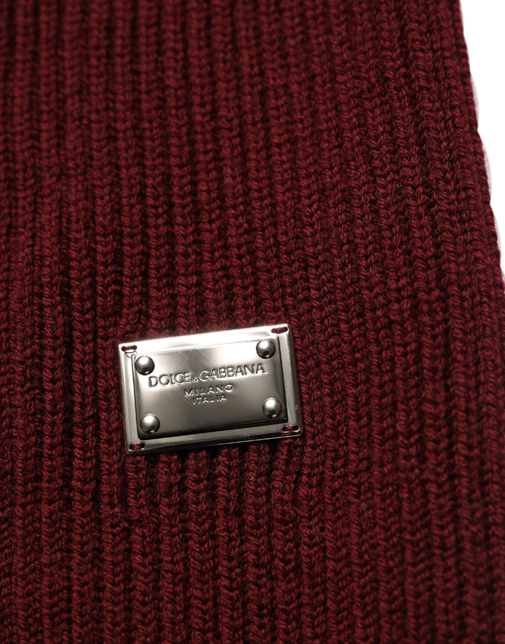 Dolce & Gabbana Burgunderfarbener Wollpullover mit halblangem Reißverschluss für Herren