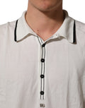 Dolce & Gabbana Schwarzes T-Shirt mit Blattprint aus Seide für Herren mit Rundhalsausschnitt