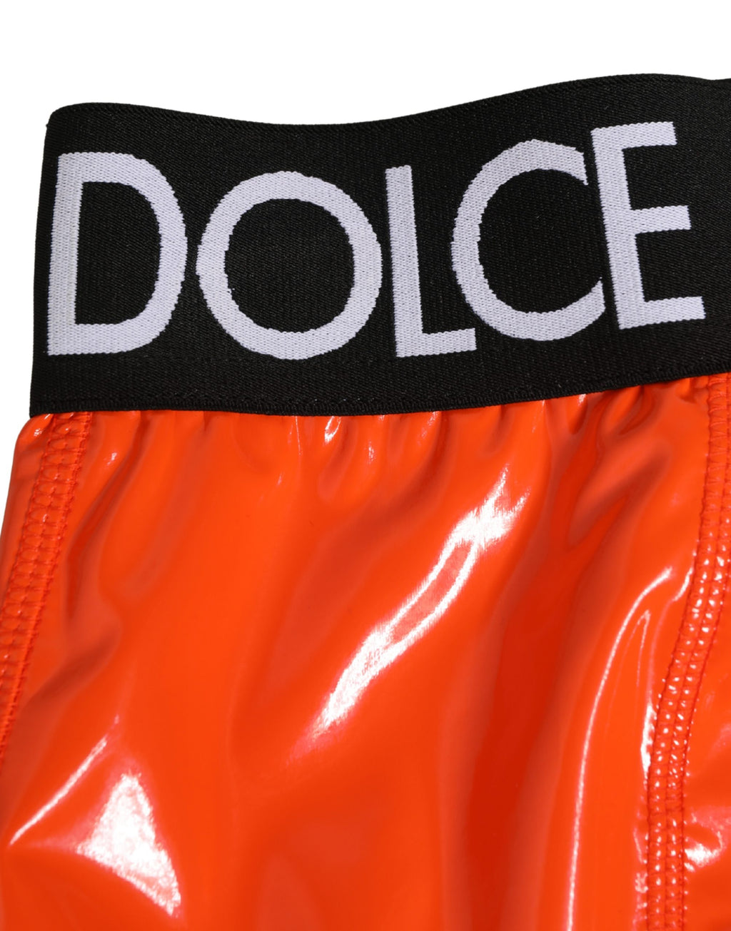 Dolce & Gabbana Orange Polyester Logo High Waist Miederhose