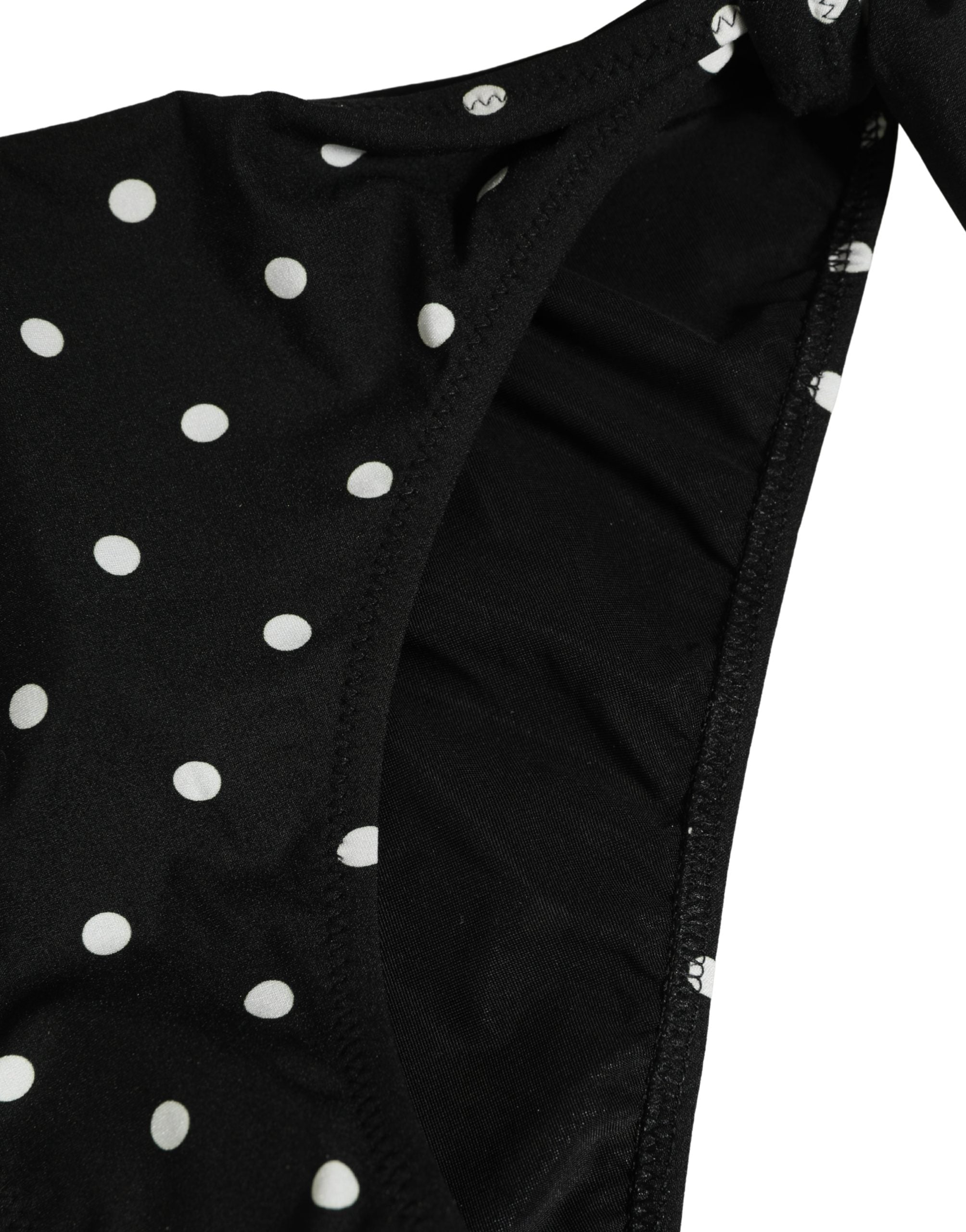 Dolce & Gabbana Schwarzer gepunkteter Badeanzug Badeanzug Unterteil Bikini