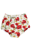 Dolce & Gabbana Weiße Nylon-Gürtelunterhose mit Blumenmuster und hoher Taille