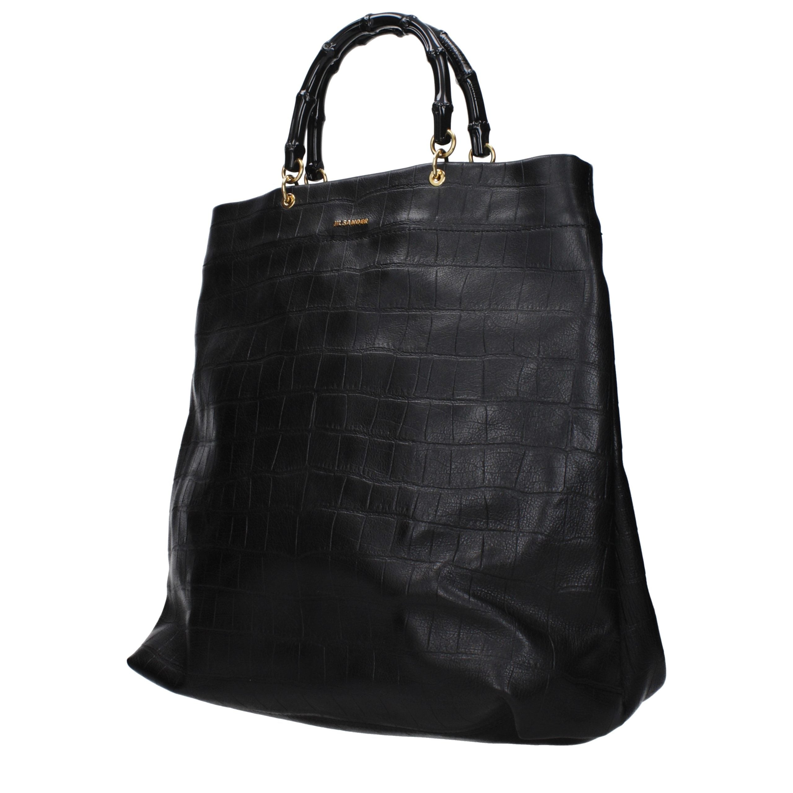 Jil Sander Schwarze Lederhandtasche