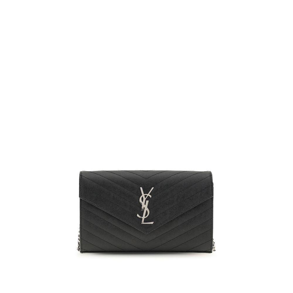 Saint Laurent Schwarzes Kalbsleder Bos Taurus Portemonnaie