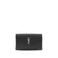 Saint Laurent Schwarzes Kalbsleder Bos Taurus Portemonnaie