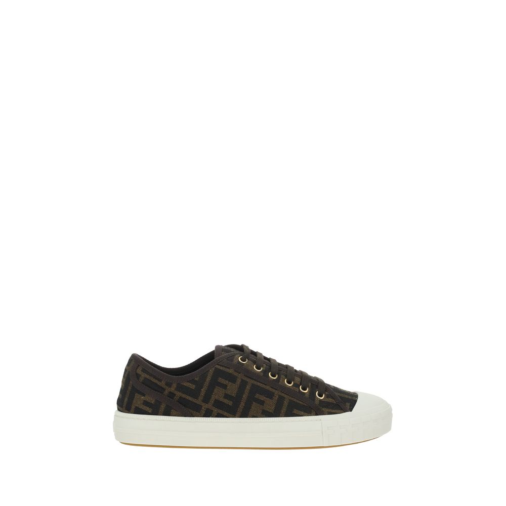 Fendi Braune Polyamid Low-Top-Sneaker