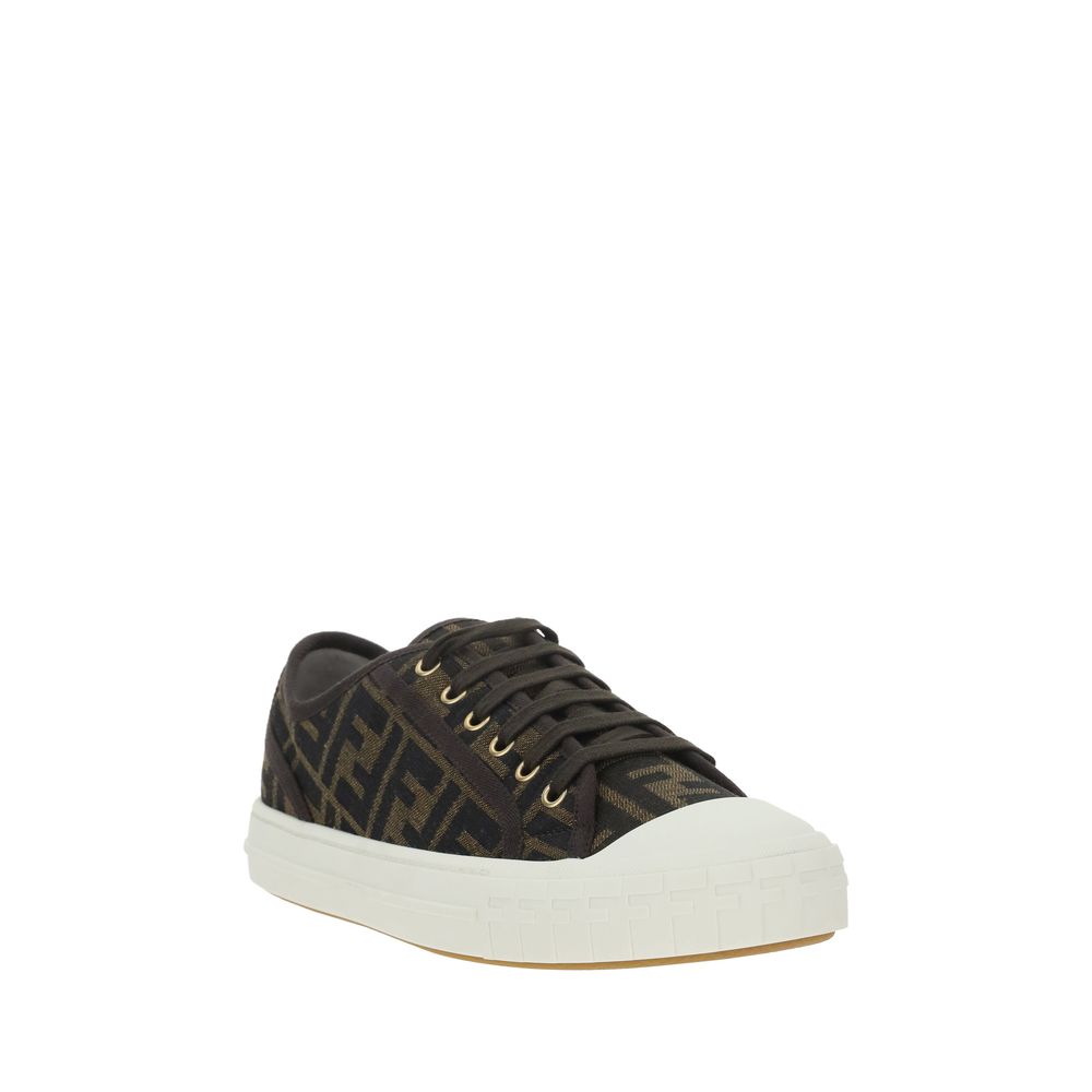 Fendi Braune Polyamid Low-Top-Sneaker
