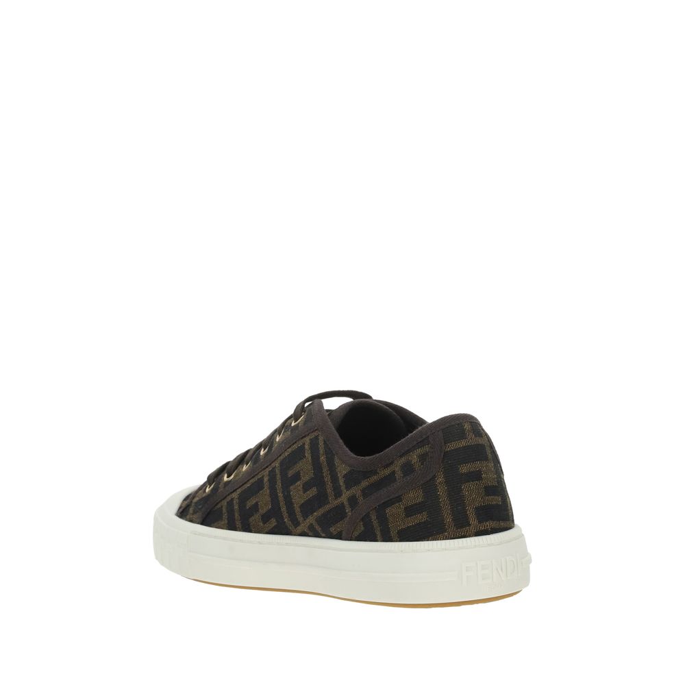 Fendi Braune Polyamid Low-Top-Sneaker