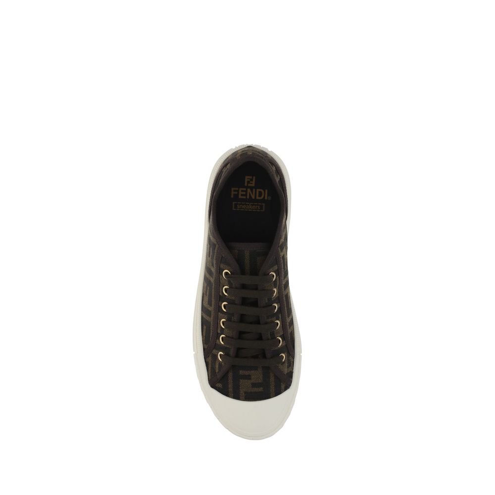 Fendi Braune Polyamid Low-Top-Sneaker