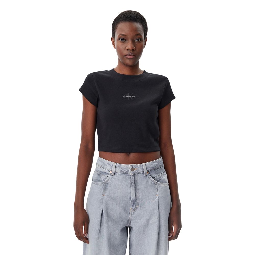 Calvin Klein Jeans Schwarzes Baumwoll-T-Shirt