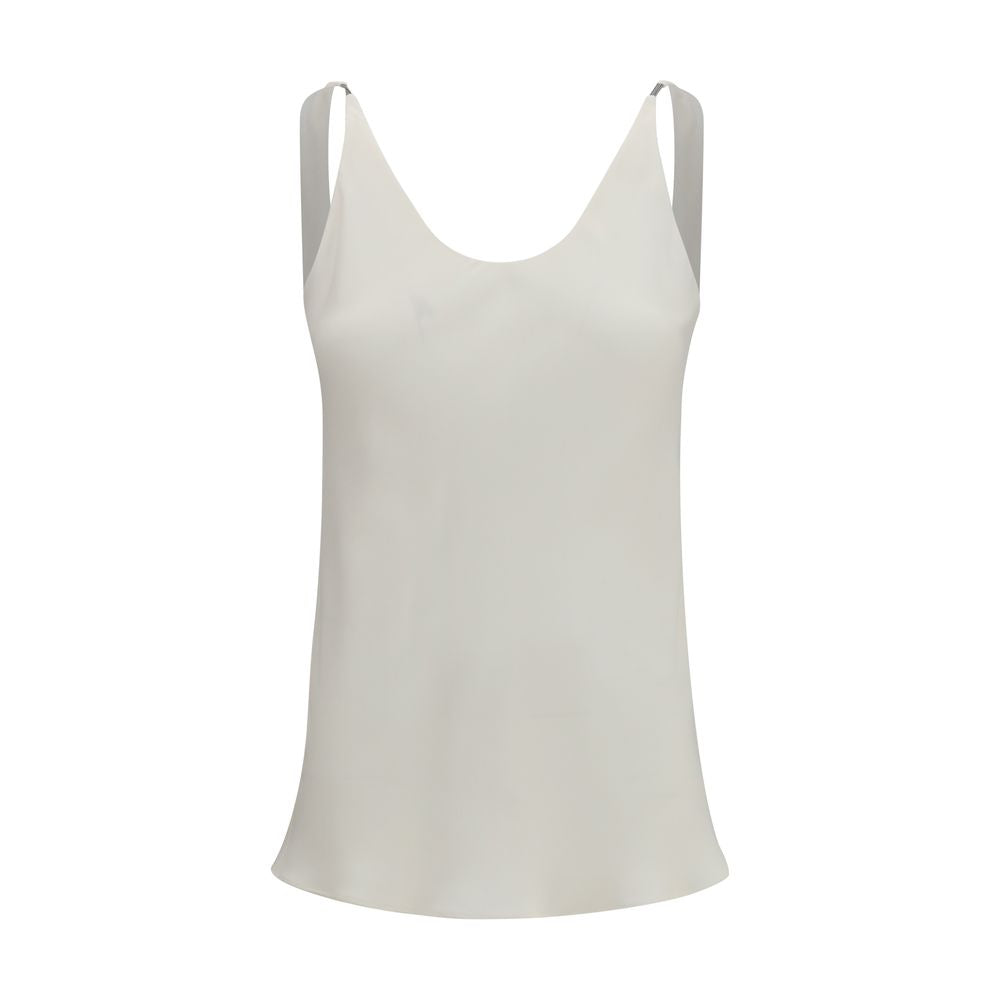 Brunello Cucinelli Beige Seidenbluse