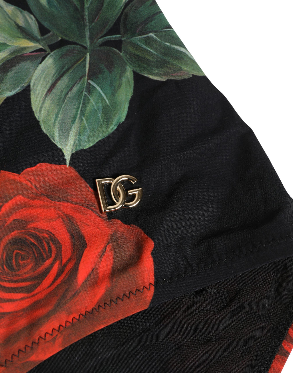 Dolce & Gabbana Badeanzug mit schwarzem Rosenprint